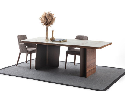  Esszimmer-Set 5tlg. Esstisch 4x Stühle Modern Design Braun Luxus Set